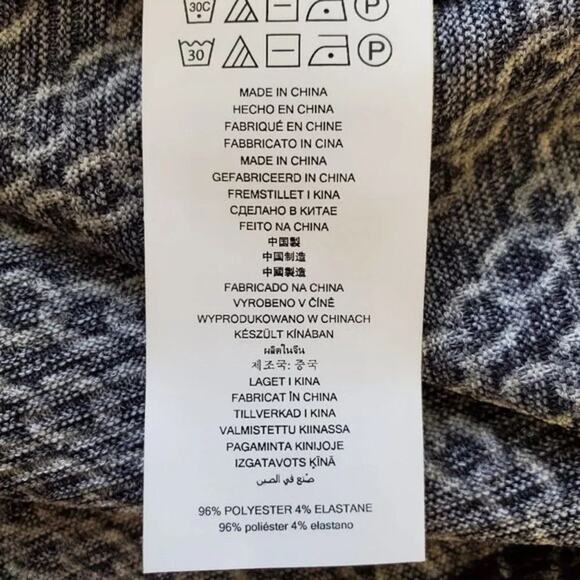 Michael Kors Chain Print Top Women Size PXL Black Silver Short Sleeve NEW - Picture 9 of 12